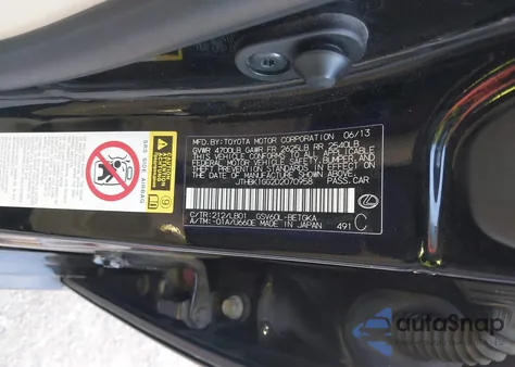 2013 Lexus Es 350 from USA, damaged, VIN JTHBK1GG2D2070958